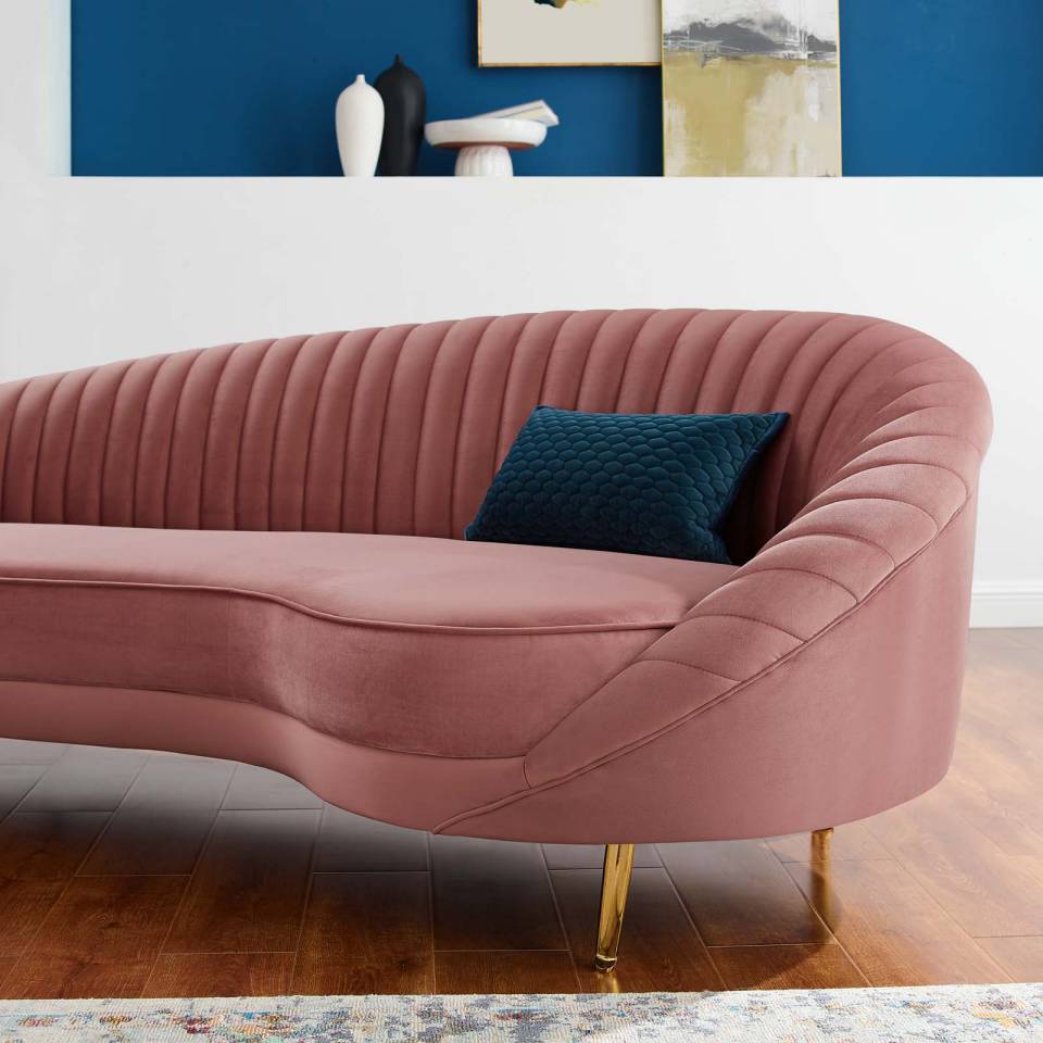 Modway Camber Channel Tufted Performance Velvet Sofa - EEI-4405 | Sofas | Modishstore - 3