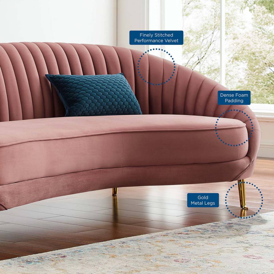 Modway Camber Channel Tufted Performance Velvet Sofa - EEI-4405 | Sofas | Modishstore - 8