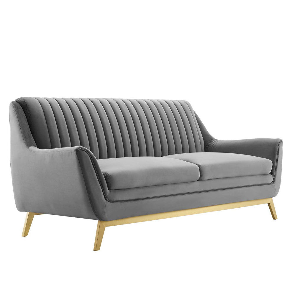 Winsome Channel Tufted Performance Velvet Sofa By Modway - EEI-4407 | Sofas | Modishstore - 1