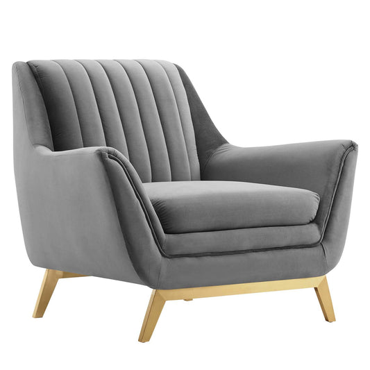 Winsome Channel Tufted Performance Velvet Armchair By Modway - EEI-4409 | Armchairs | Modishstore - 1
