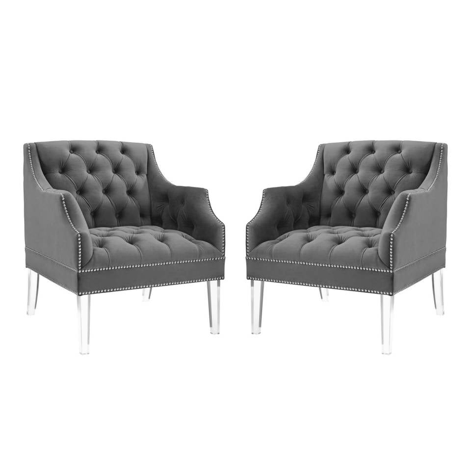 Modway Proverbial Armchair Performance Velvet Set of 2 - EEI-4421 | Armchairs | Modishstore - 2