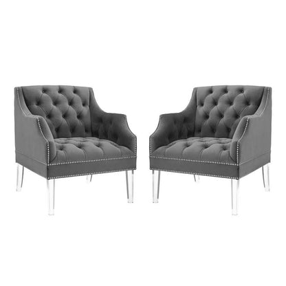 Modway Proverbial Armchair Performance Velvet Set of 2 - EEI-4421 | Armchairs | Modishstore - 2