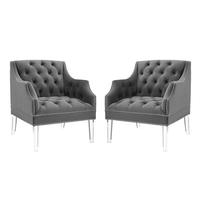 Modway Proverbial Armchair Performance Velvet Set of 2 - EEI-4421 | Armchairs | Modishstore - 2