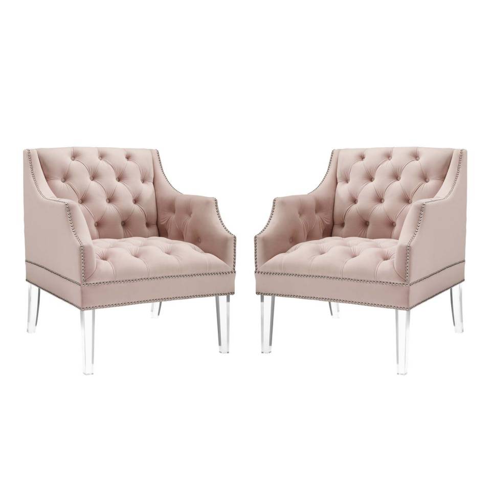 Modway Proverbial Armchair Performance Velvet Set of 2 - EEI-4421 | Armchairs | Modishstore - 7