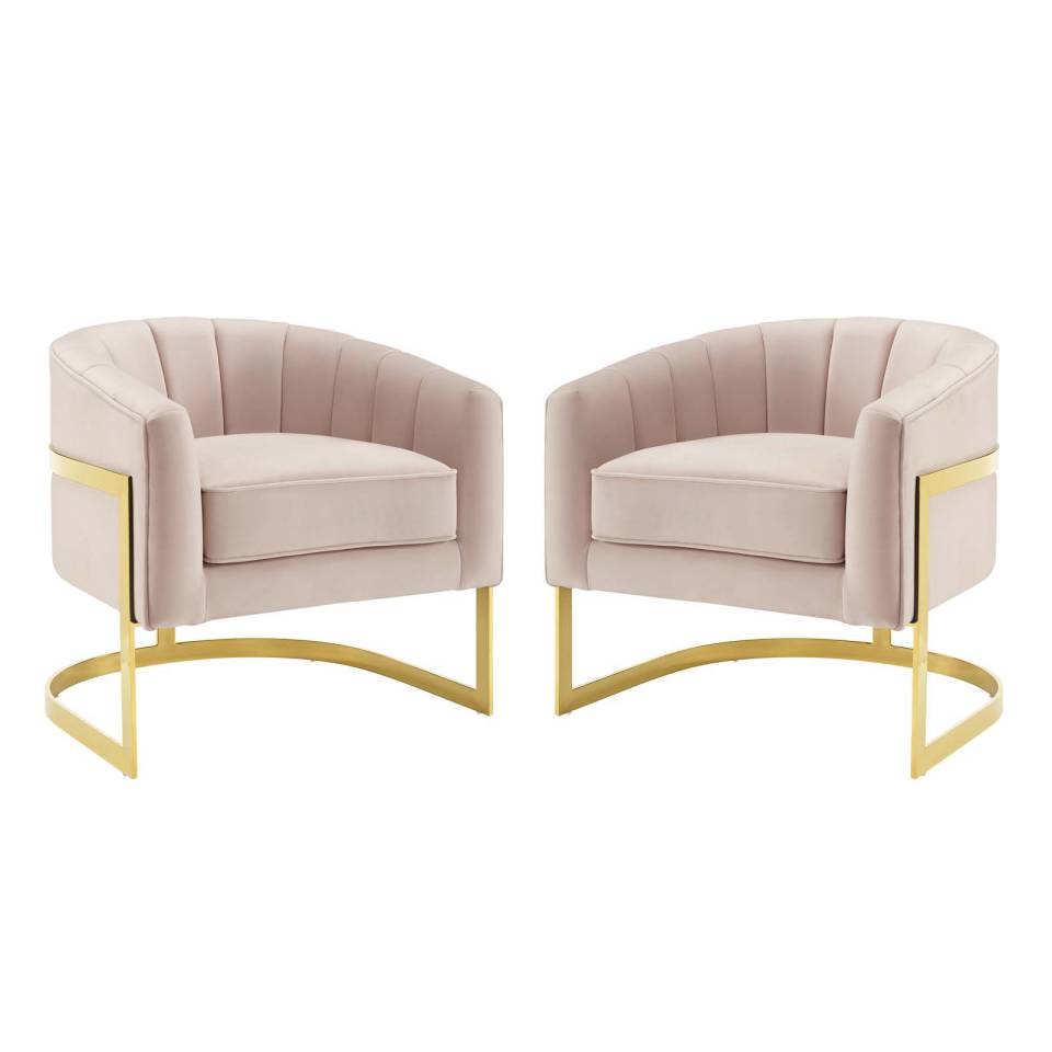 Modway Esteem Accent Armchair Performance Velvet Set of 2 - EEI-4422 | Armchairs | Modishstore - 7