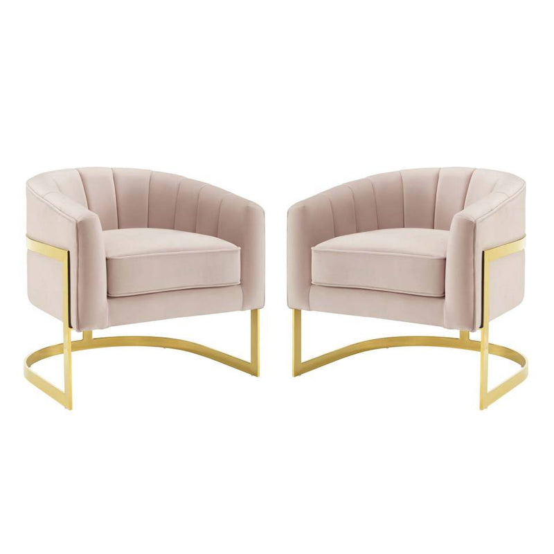 Modway Esteem Accent Armchair Performance Velvet Set of 2 - EEI-4422 | Armchairs | Modishstore - 7