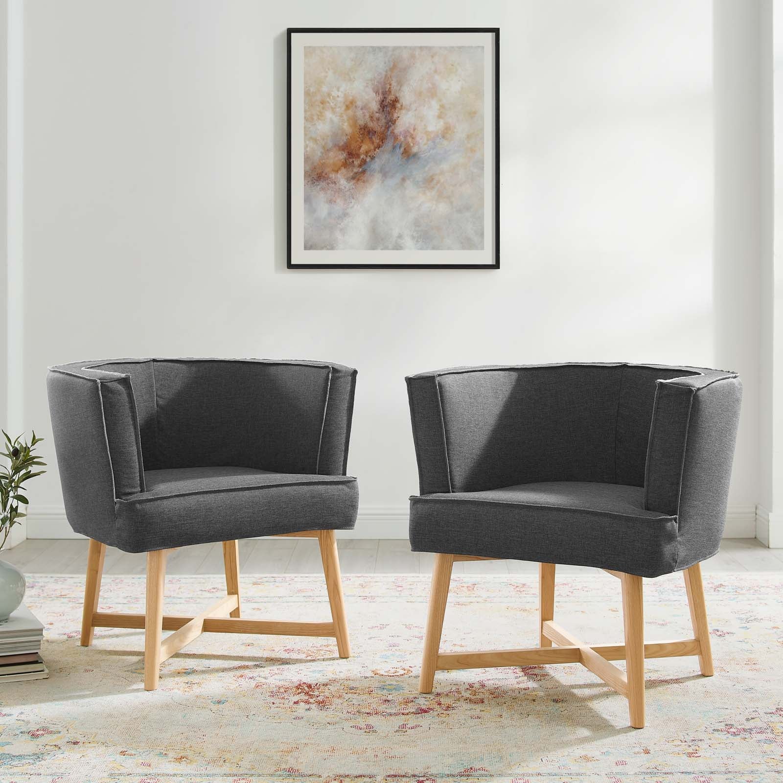 Anders Accent Chair Upholstered Fabric Set of 2 By Modway - EEI-4424 | Sofa Set | Modishstore
