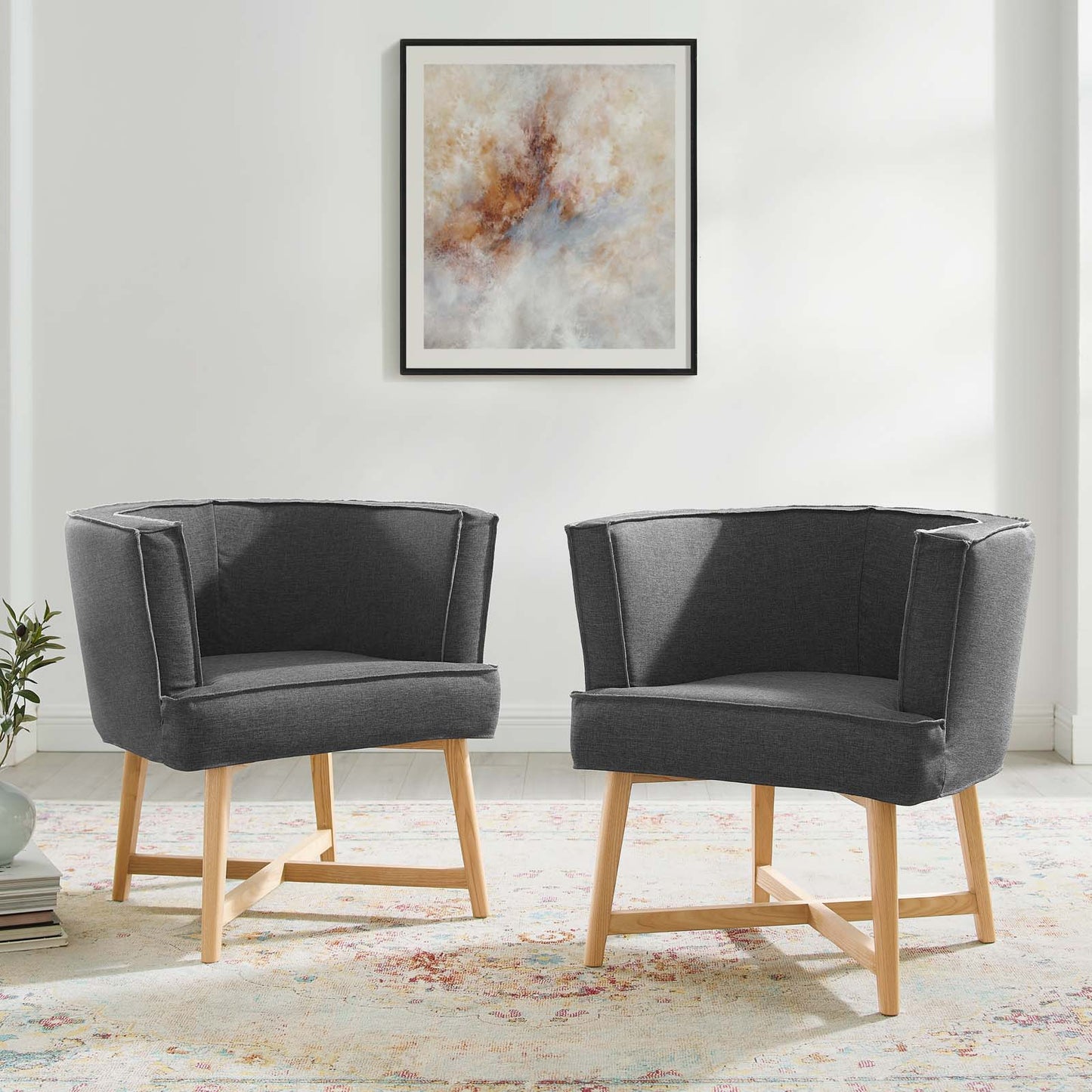 Anders Accent Chair Upholstered Fabric Set of 2 By Modway - EEI-4424 | Sofa Set | Modishstore - 1
