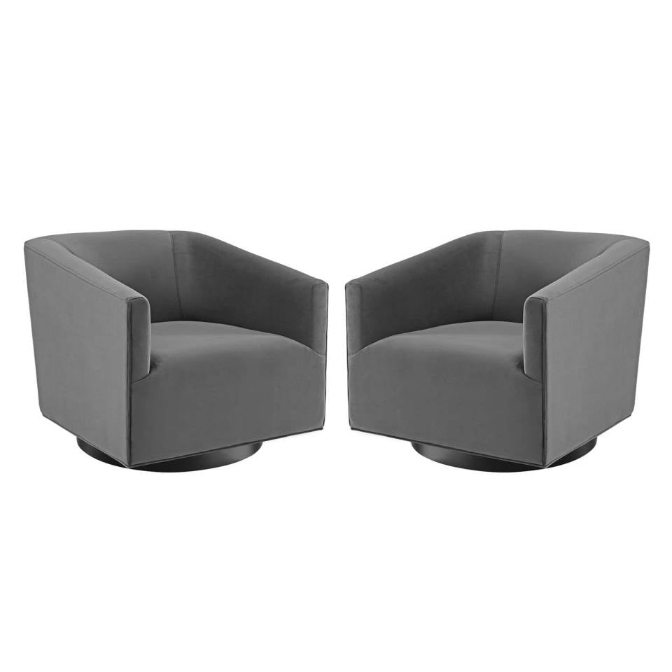 Modway Twist Swivel Chair Performance Velvet Set of 2 - EEI-4427 | Accent Chairs | Modishstore - 2