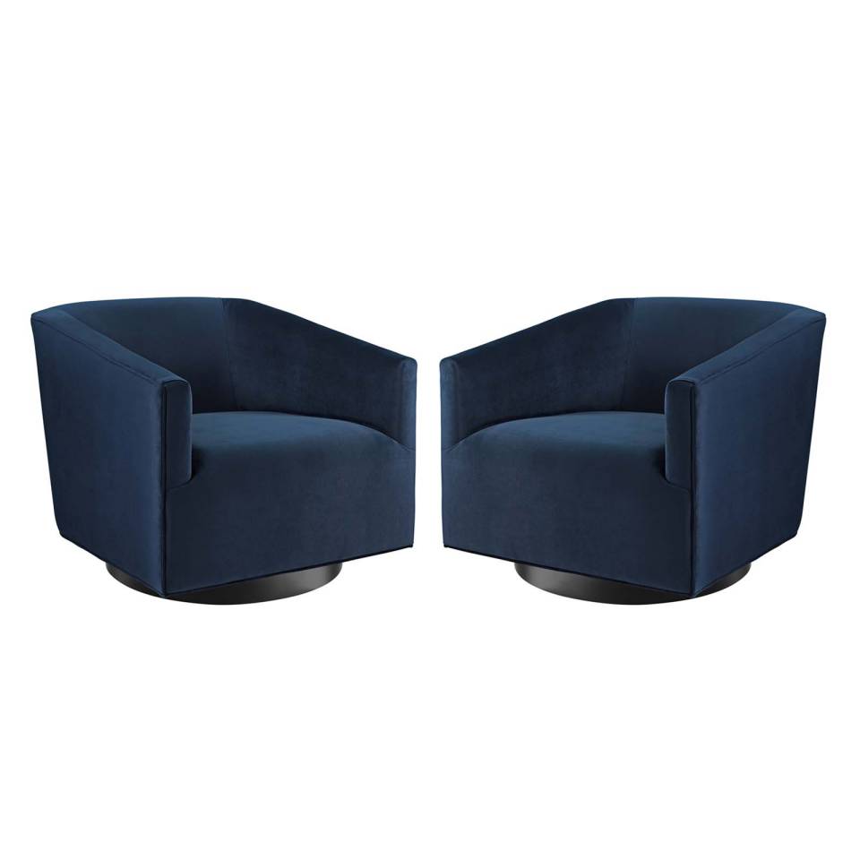 Modway Twist Swivel Chair Performance Velvet Set of 2 - EEI-4427 | Accent Chairs | Modishstore - 8