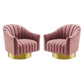 Modway Buoyant Swivel Chair Performance Velvet Set of 2 | Accent Chairs | Modishstore-2