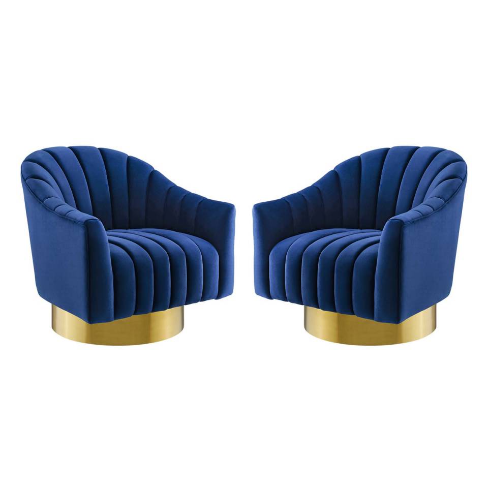 Modway Buoyant Swivel Chair Performance Velvet Set of 2 - EEI-4430 | Accent Chairs | Modishstore - 8