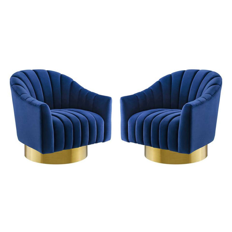 Modway Buoyant Swivel Chair Performance Velvet Set of 2 - EEI-4430 | Accent Chairs | Modishstore - 8