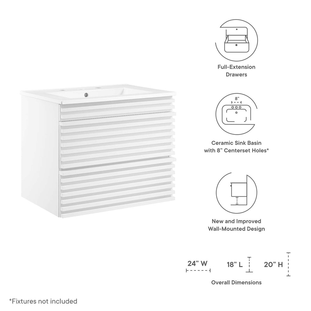 Modway Render 24" Wall-Mount Bathroom Vanity - EEI-4433 | Bathroom Accessories | Modishstore - 50
