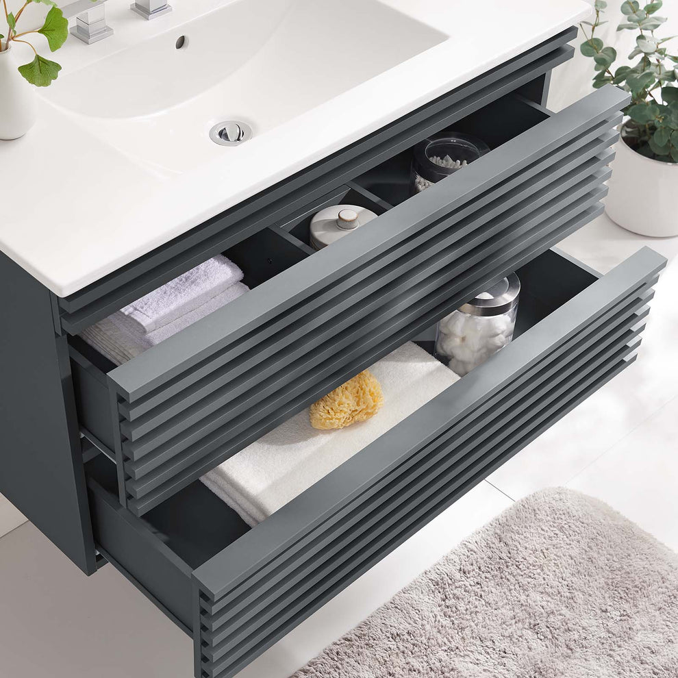 Modway Render 36" Wall-Mount Bathroom Vanity - EEI-4436 | Bathroom Accessories | Modishstore - 32