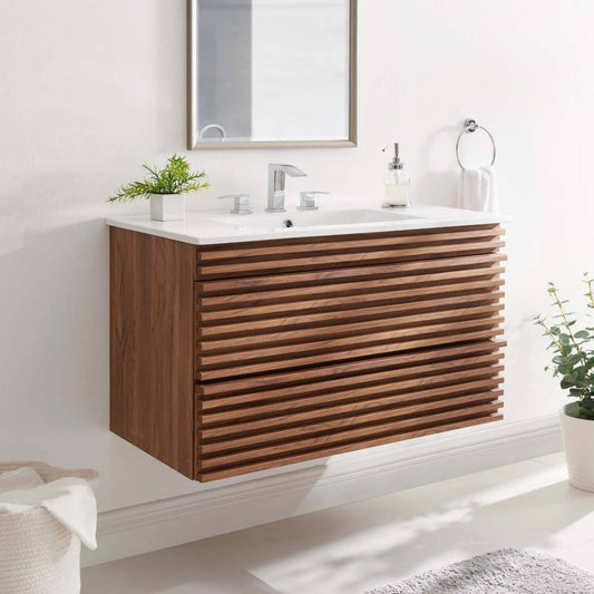 Modway Render 36" Wall-Mount Bathroom Vanity | Bathroom Accessories | Modishstore