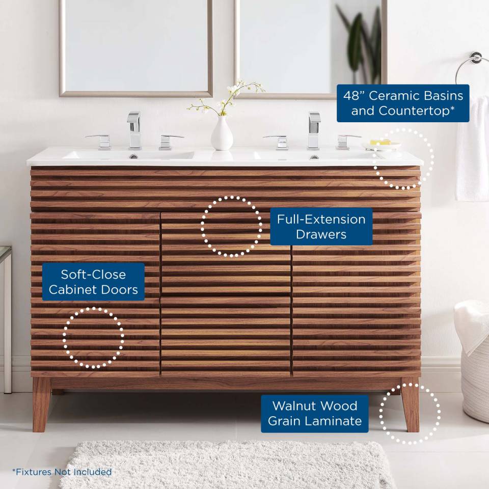 Modway Render 48" Double Sink Bathroom Vanity - EEI-4441 | Bathroom Accessories | Modishstore - 11
