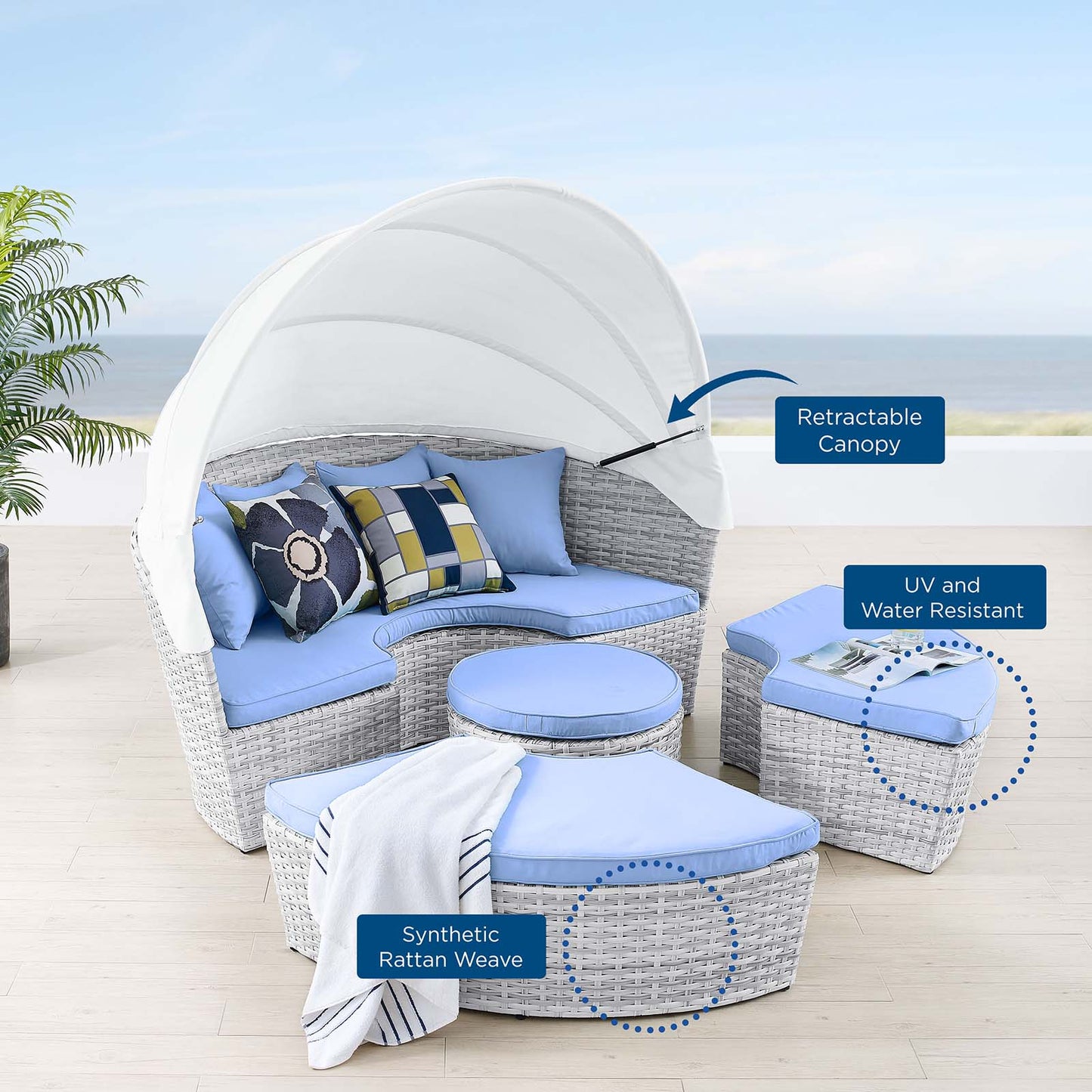 Scottsdale Canopy Outdoor Patio Daybed By Modway | Outdoor Patio Daybed | Modishstore-16