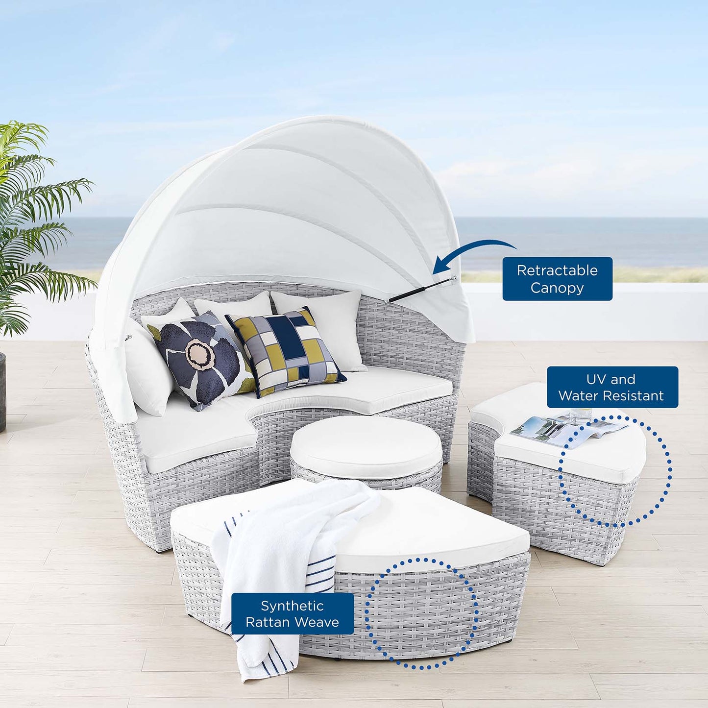 Scottsdale Canopy Outdoor Patio Daybed By Modway | Outdoor Patio Daybed | Modishstore-32
