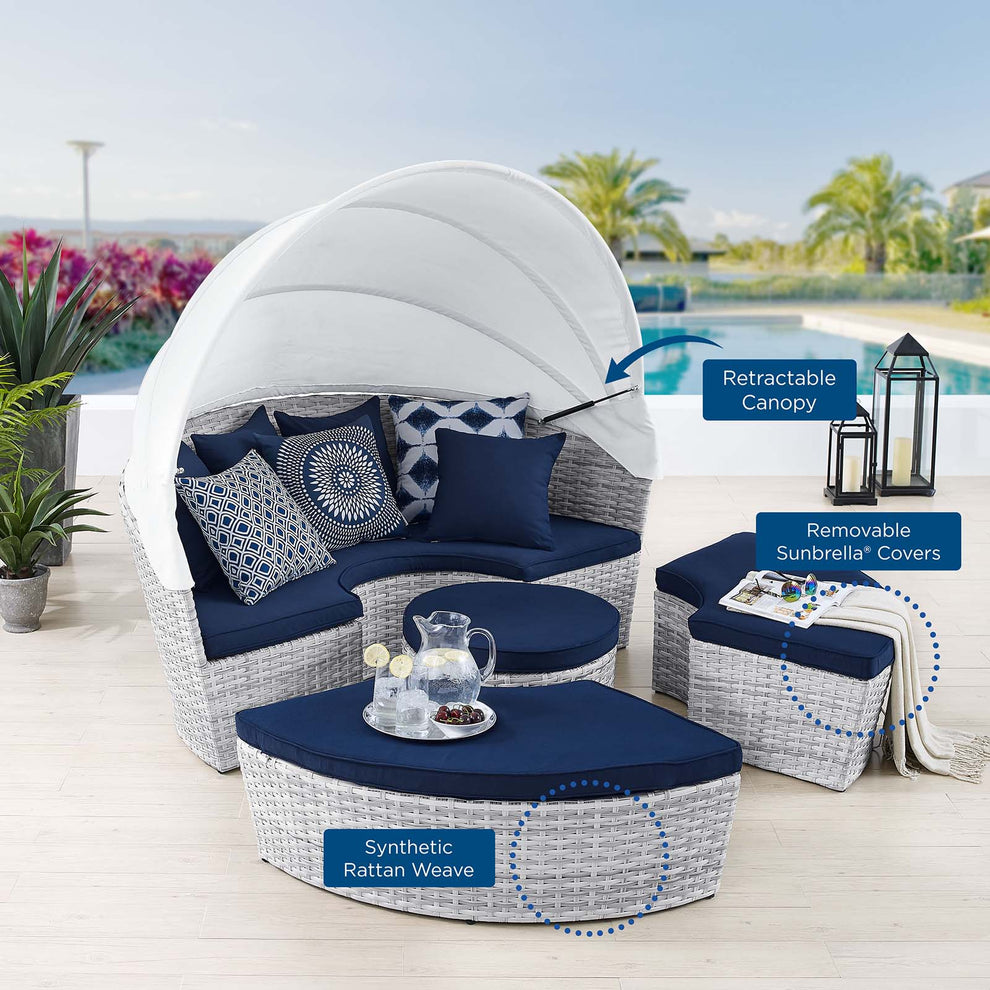 Scottsdale Canopy Sunbrella® Outdoor Patio Daybed By Modway - EEI-4443 | Outdoor Patio Daybed | Modishstore - 16