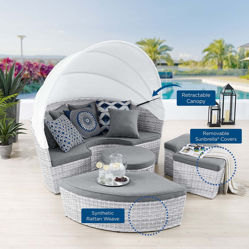 Scottsdale Canopy Sunbrella® Outdoor Patio Daybed By Modway - EEI-4443 | Outdoor Patio Daybed | Modishstore - 32