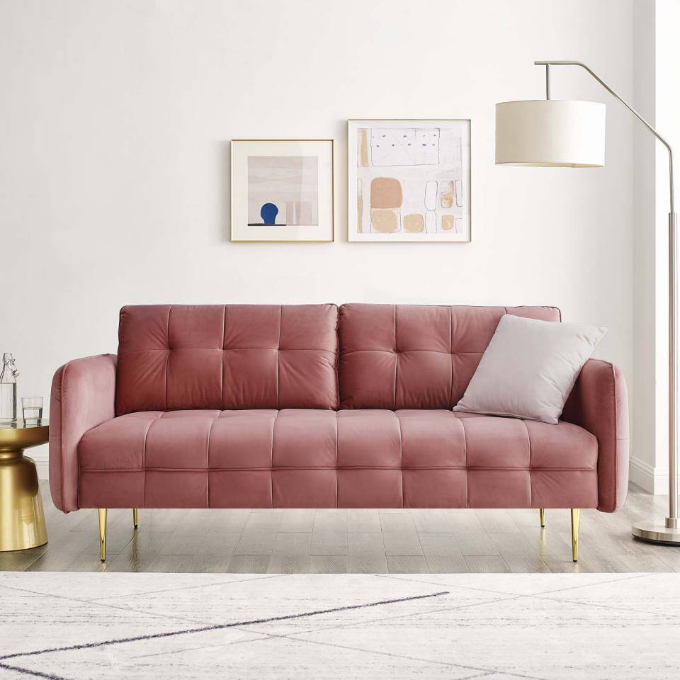Modway Cameron Tufted Performance Velvet Sofa - EEI-4450 | Sofas | Modishstore - 1