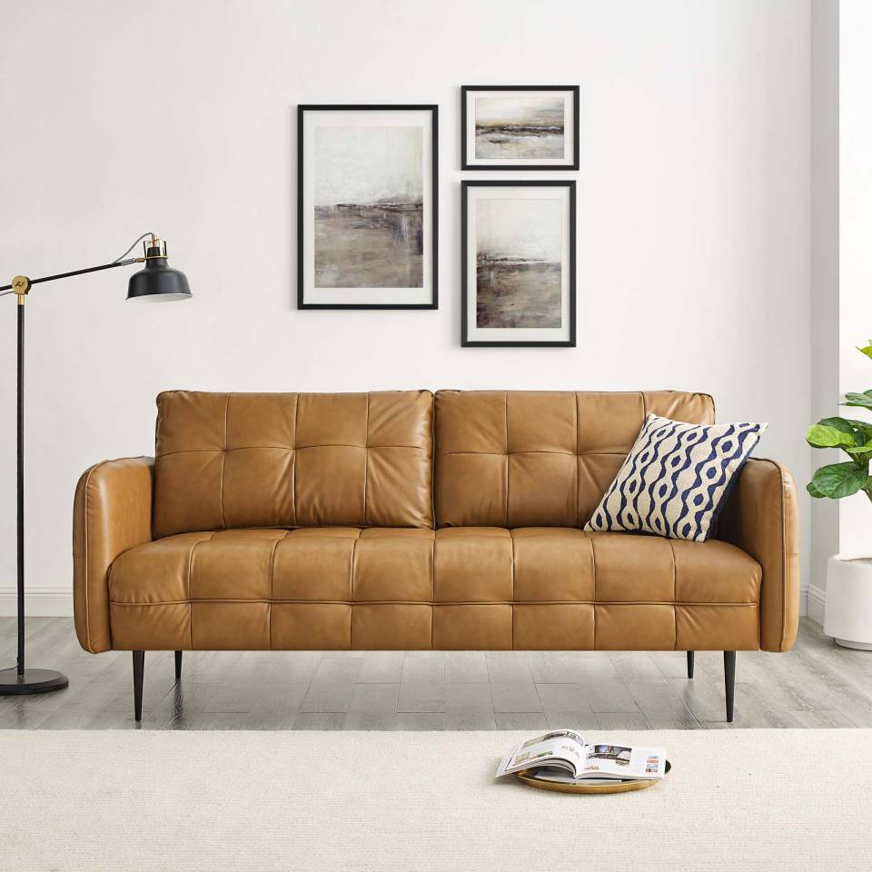 Modway Cameron Tufted Vegan Leather Sofa | Sofas | Modishstore