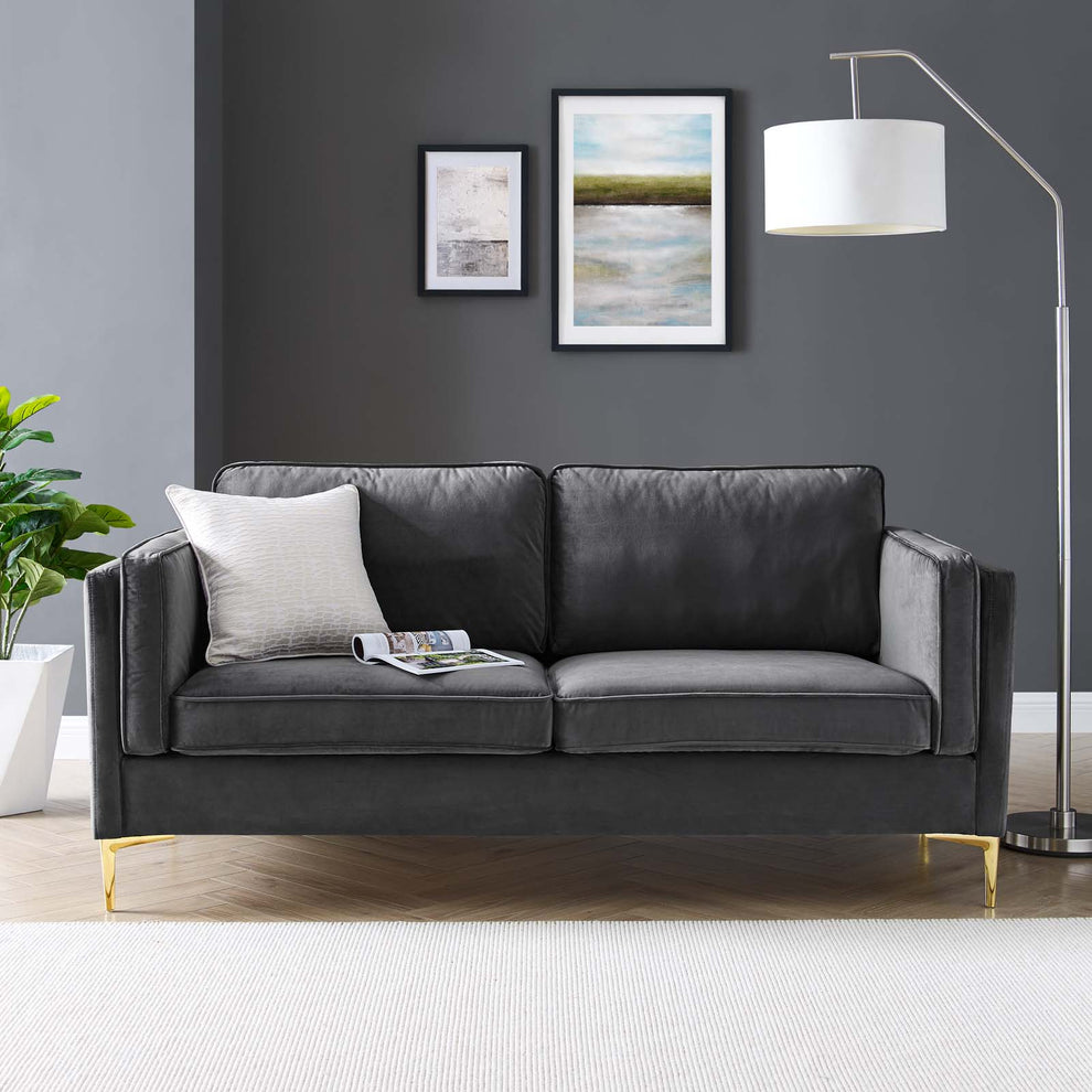 Kaiya Performance Velvet Sofa By Modway - EEI-4453 | Sofas | Modishstore - 7
