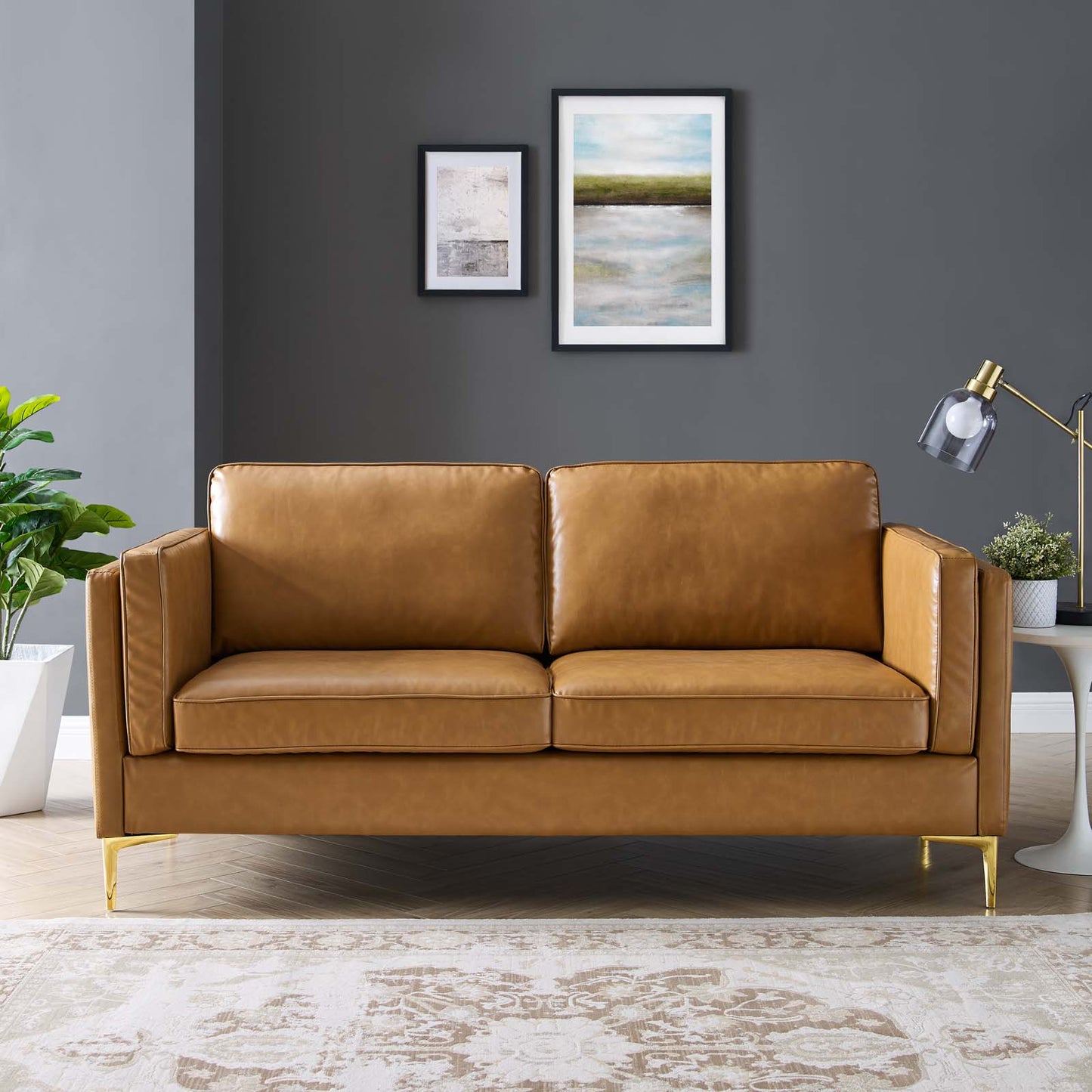 Kaiya Vegan Leather Sofa By Modway - EEI-4455 | Sofas | Modishstore - 1