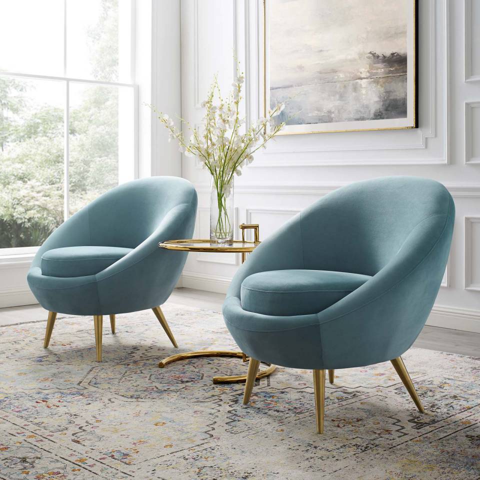 Modway Circuit Accent Chair Performance Velvet Set of 2 - EEI-4484 | Accent Chairs | Modishstore - 1