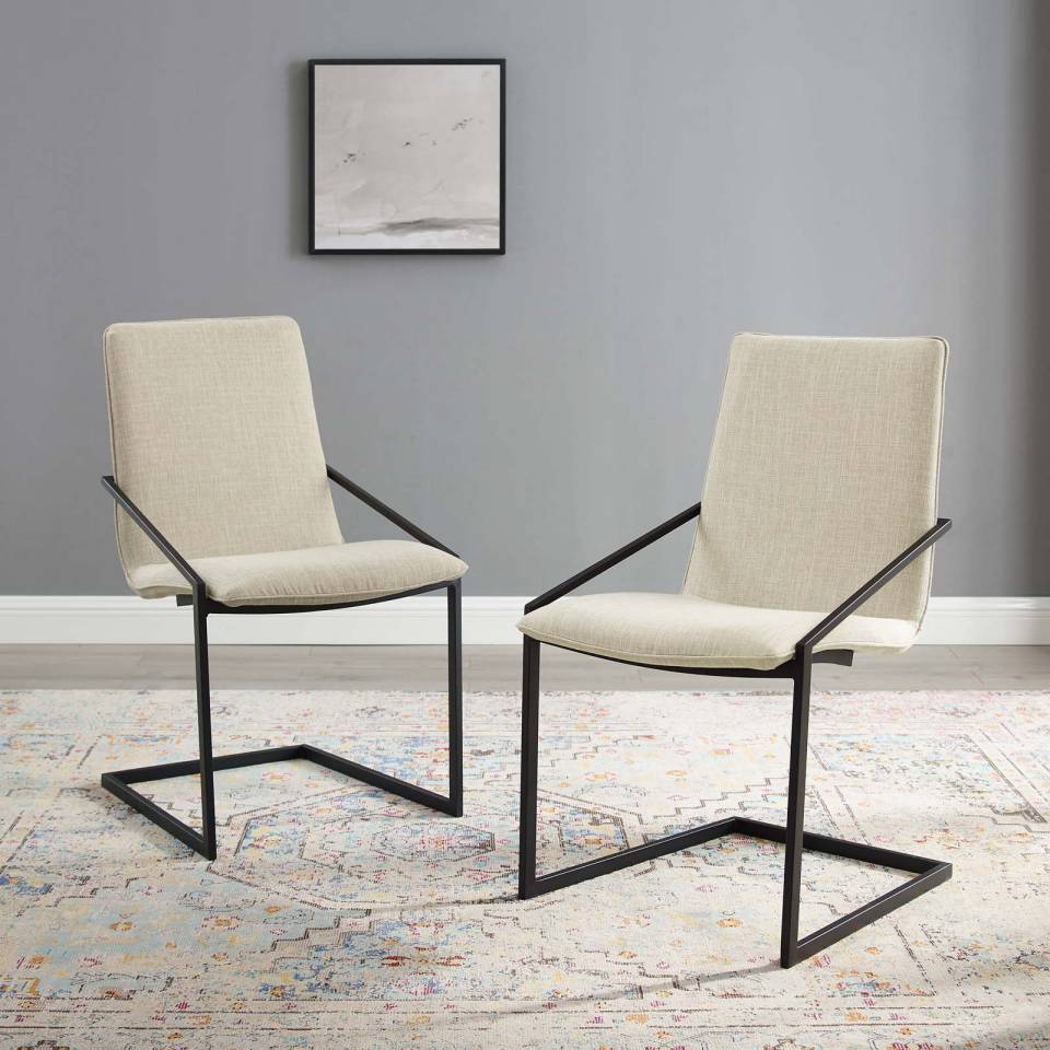Modway Pitch Dining Armchair Upholstered Fabric Set of 2 | Armchairs | Modishstore