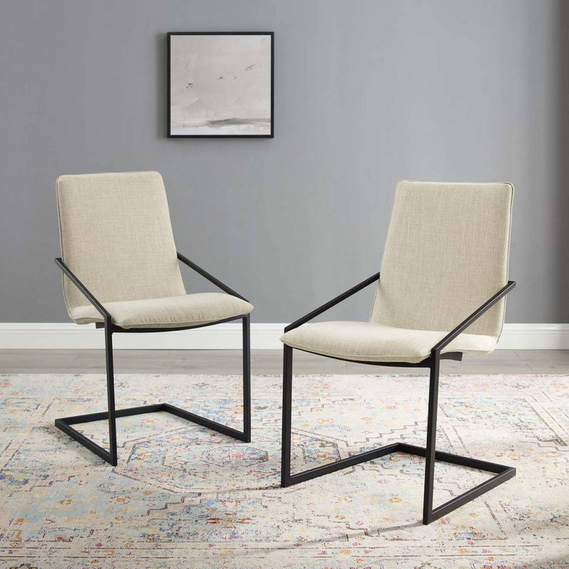 Modway Pitch Dining Armchair Upholstered Fabric Set of 2 - EEI-4489 | Armchairs | Modishstore - 1