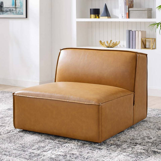 Modway Restore Vegan Leather Sectional Sofa Armless Chair | Chairs & Recliners | Modishstore