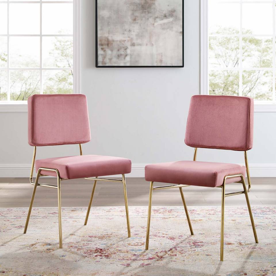 Modway Craft Dining Side Chair Performance Velvet Set of 2 - EEI-4505 | Side Chairs | Modishstore - 1