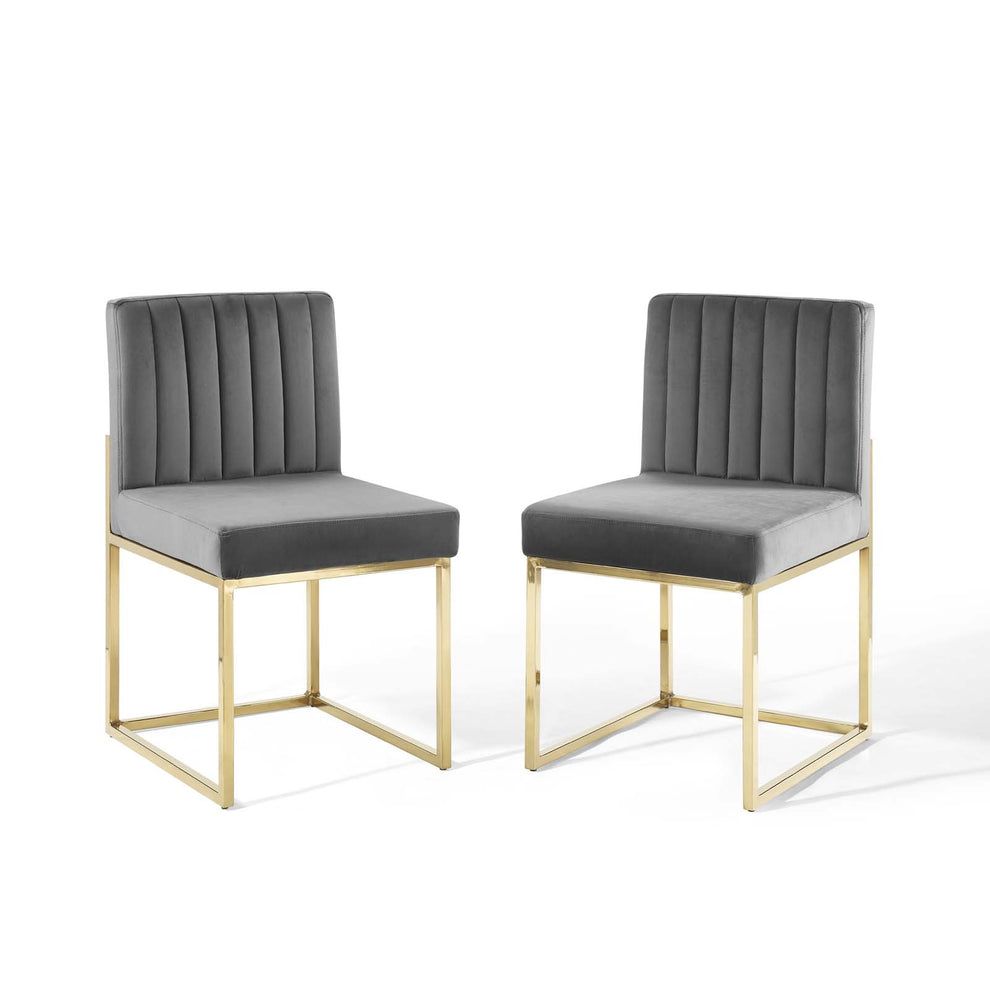 Modway Carriage Dining Chair Performance Velvet Set of 2 - EEI-4507 | Dining Chairs | Modishstore - 2