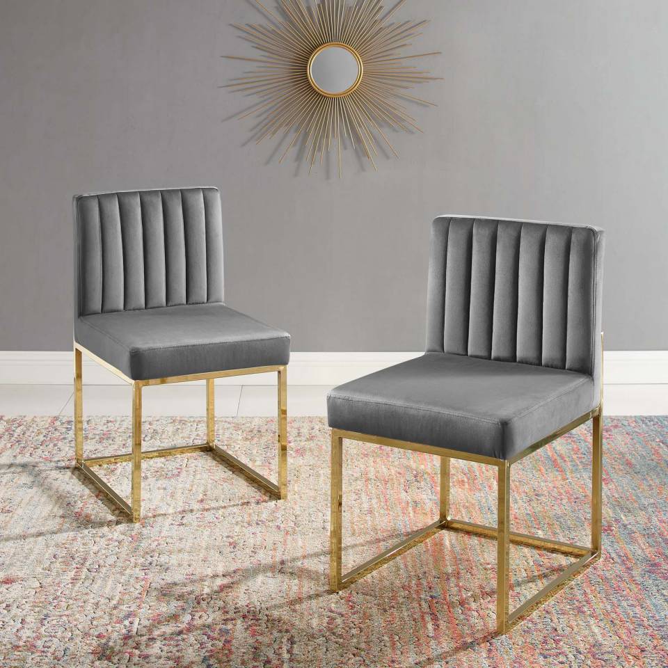 Modway Carriage Dining Chair Performance Velvet Set of 2 - EEI-4507 | Dining Chairs | Modishstore - 1