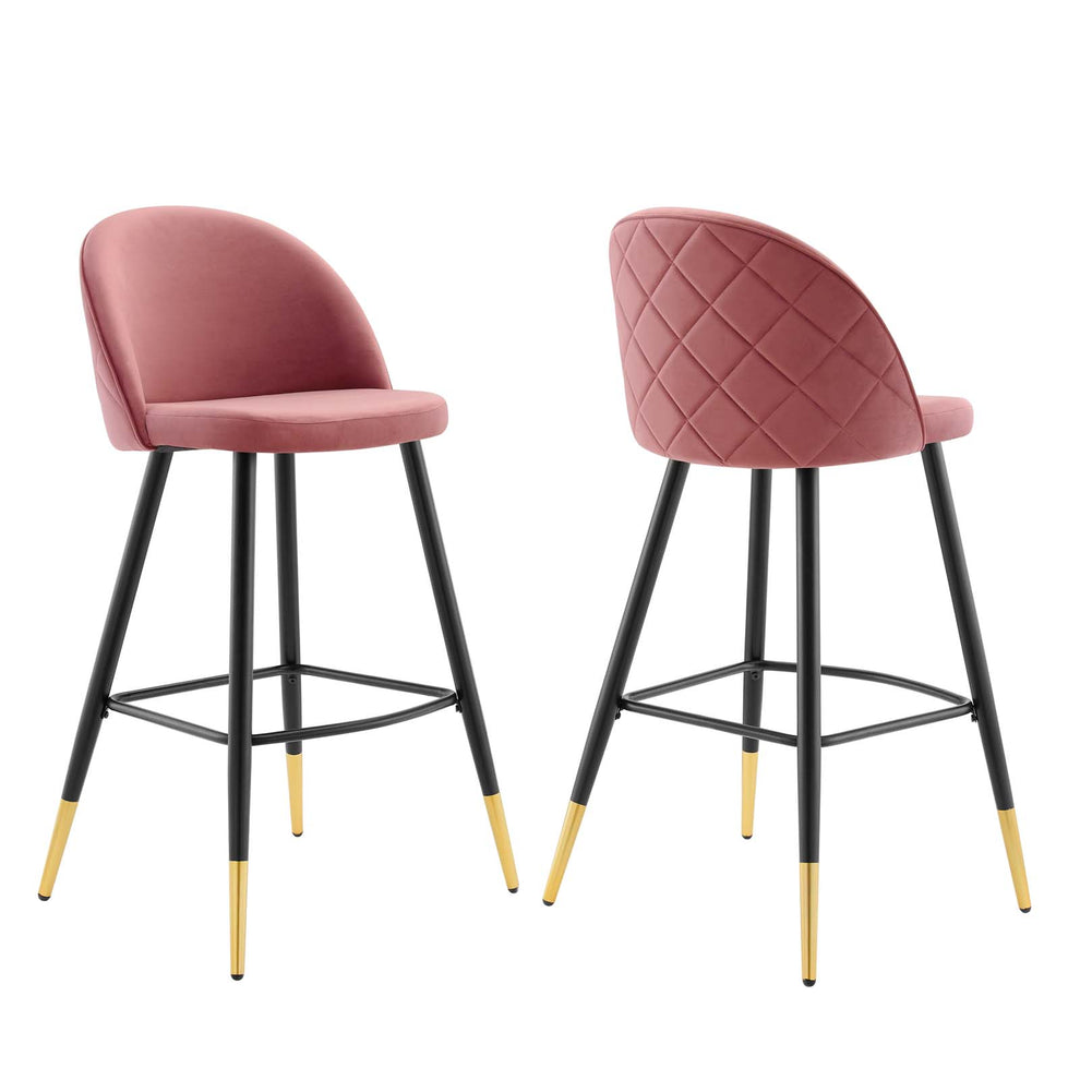 Cordial Performance Velvet Bar Stools - Set of 2 By Modway - EEI-4527 | Bar stools | Modishstore - 2