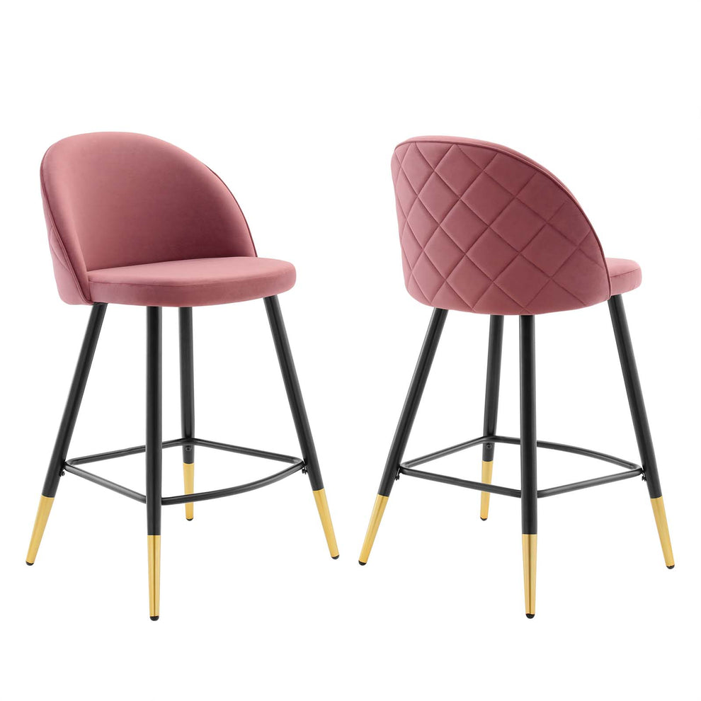 Modway Cordial Performance Velvet Counter Stools - Set of 2 - EEI-4529 | Counter Stools | Modishstore - 6