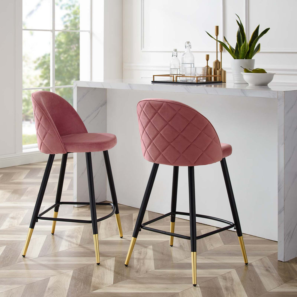 Modway Cordial Performance Velvet Counter Stools - Set of 2 - EEI-4529 | Counter Stools | Modishstore - 1