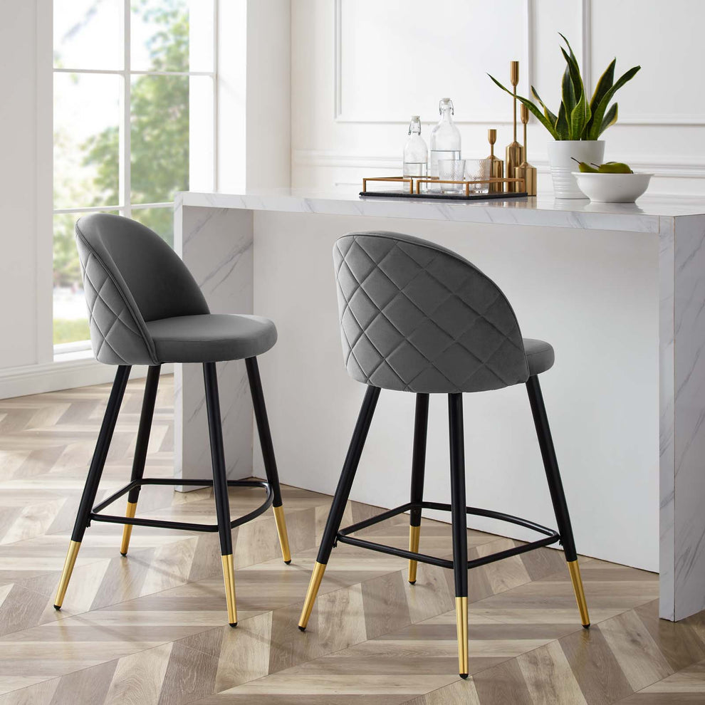 Modway Cordial Performance Velvet Counter Stools - Set of 2 - EEI-4529 | Counter Stools | Modishstore - 7