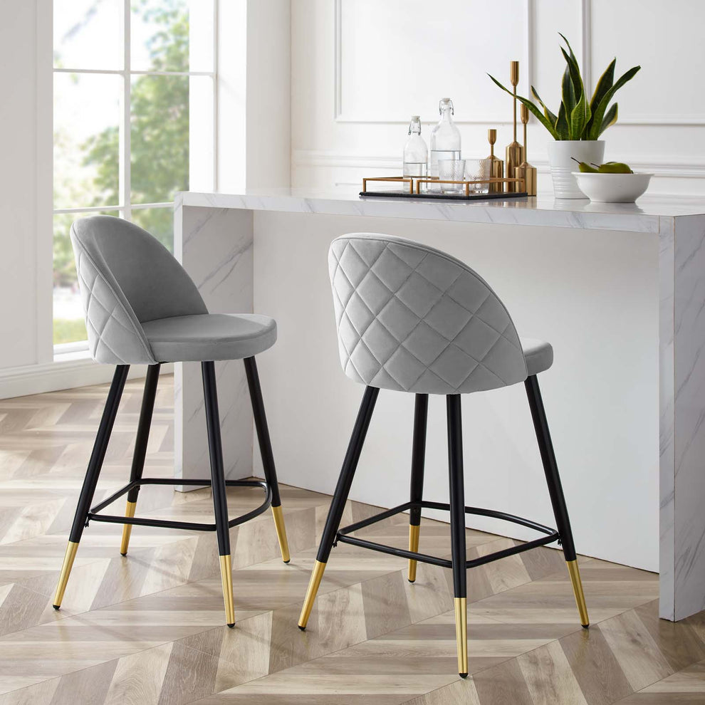 Modway Cordial Performance Velvet Counter Stools - Set of 2 - EEI-4529 | Counter Stools | Modishstore - 14