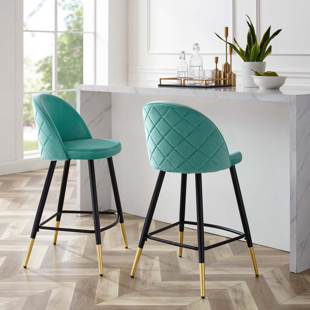 Modway Cordial Performance Velvet Counter Stools - Set of 2 - EEI-4529 | Counter Stools | Modishstore - 23