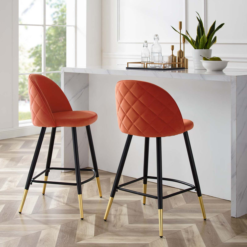 Modway Cordial Performance Velvet Counter Stools - Set of 2 - EEI-4529 | Counter Stools | Modishstore - 41