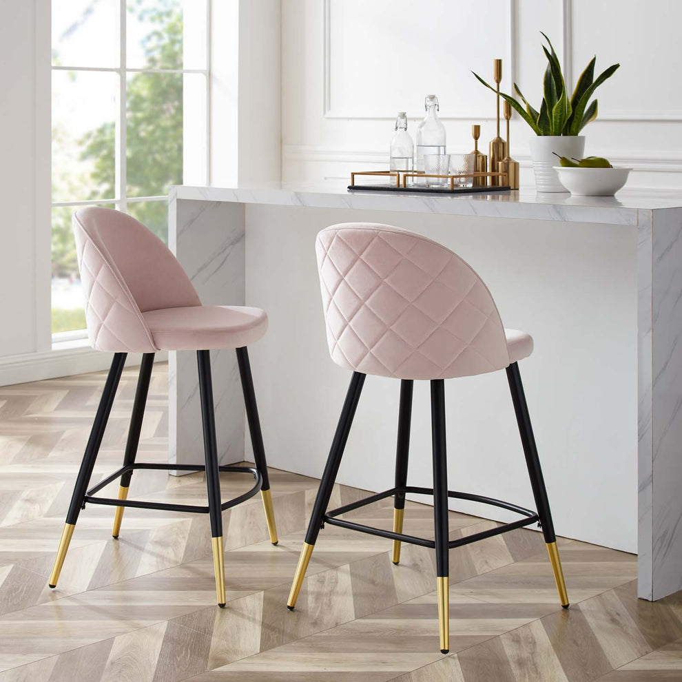 Modway Cordial Performance Velvet Counter Stools - Set of 2 - EEI-4529 | Counter Stools | Modishstore - 50