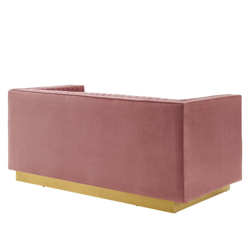 Modway Sanguine Vertical Channel Tufted Performance Velvet Loveseat - EEI-4530 | Loveseats | Modishstore - 8