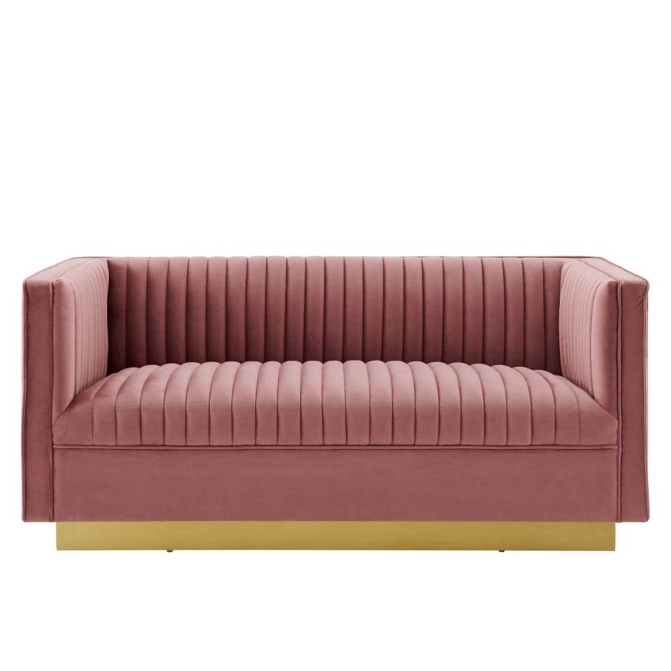 Modway Sanguine Vertical Channel Tufted Performance Velvet Loveseat - EEI-4530 | Loveseats | Modishstore - 2