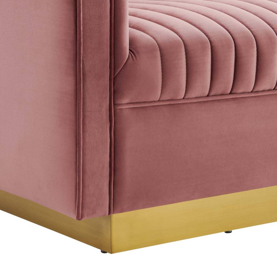 Modway Sanguine Vertical Channel Tufted Performance Velvet Loveseat - EEI-4530 | Loveseats | Modishstore - 3