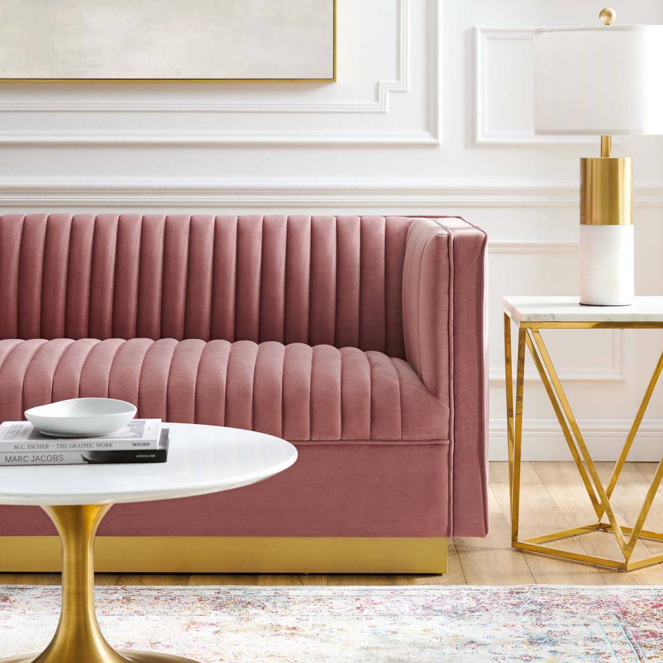 Modway Sanguine Vertical Channel Tufted Performance Velvet Loveseat - EEI-4530 | Loveseats | Modishstore - 5