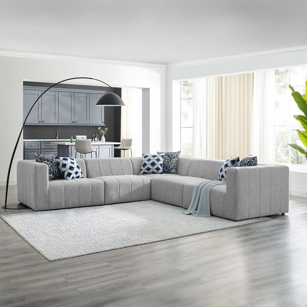 Bartlett Upholstered Fabric 5-Piece Sectional Sofa By Modway - EEI-4531 | Sofa Set | Modishstore - 1