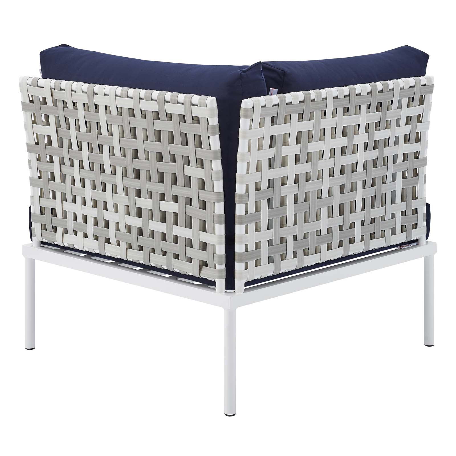 Harmony Sunbrella® Basket Weave Outdoor Patio Aluminum Corner Chair By Modway | Outdoor Patio | Modishstore-9